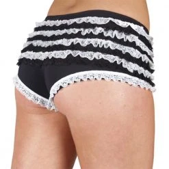 Wicked Black/White Ruffle Pants