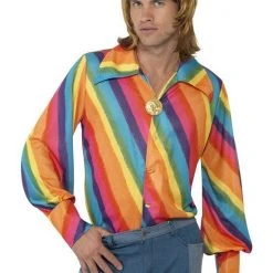 Smiffys 70's Shirt, Rainbow
