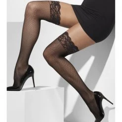 Smiffys Hold-Ups, Fishnet, Black
