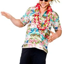 Wicked Hawaiian Shirt - Pink Flower Male Costumes