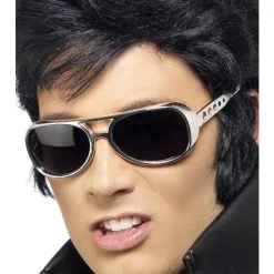 Smiffys Elvis Glasses, Silver 1960's & 70's