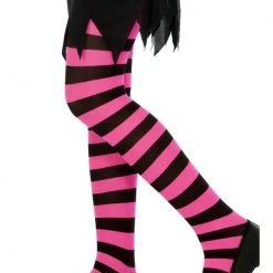 Smiffys Halloween Hosiery Childs Tights, Back & Fuchsia