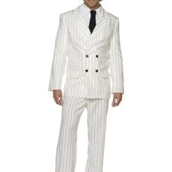 Smiffys Male Costumes Gangster, White