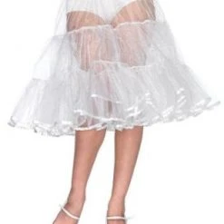 Leg Avenue Shimmer, Knee Length Petticoat, White Tu Tu's