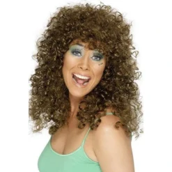 Smiffys Boogie Babe Wig-Brown Womens