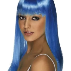 Smiffys Glamourama Wig, Neon Blue Womens