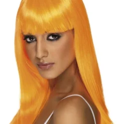 Smiffys Glamourama Wig, Neon Orange Womens