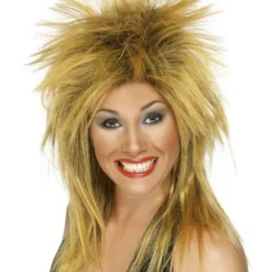 Smiffys Rock Diva Wig, Ginger & Black