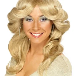 Smiffys 70's Flick Up Wig, Blonde