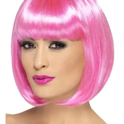 Smiffys Partyrama Wig, Pink Womens