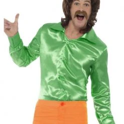 Smiffys Male Costumes 60's Shirt Green