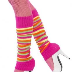 Smiffys Legwarmers, Neon Stripe 1980's & 90's