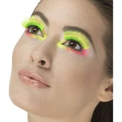 Smiffys 1980's & 90's Eyelashes, Neon Green 80's