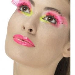 Smiffys Eyelashes, Neon Pink 80s 1980's & 90's