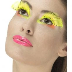 Smiffys Eyelashes, Polka Dot Neon Yellow 80's