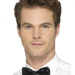 Smiffys Sequin Bow Tie, Black