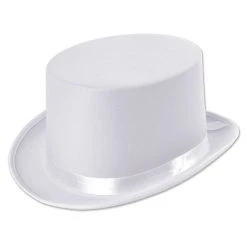 Bristol Satin Top Hat, White