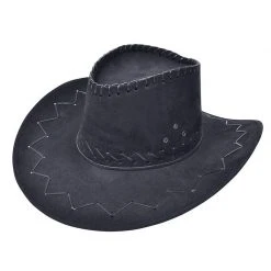 Bristol Cowboy Hat, Leather, Black