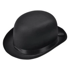 Bristol Bowler, Black Satin Bowler Hat