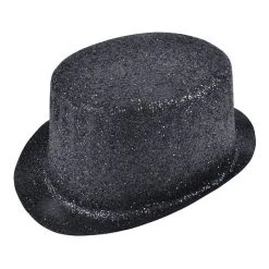 Bristol Glitter Top Hat, Black