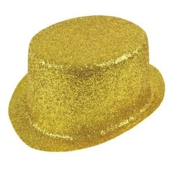Bristol Glitter Top Hat, Gold