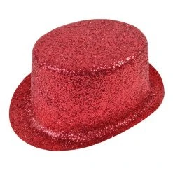 Bristol Glitter Top Hat, Red