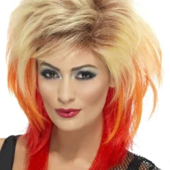 Smiffys Womens 80's Mullet Wig, Blonde