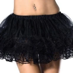 Leg Avenue Lace Trimmed Petticoat Black Tu Tu's