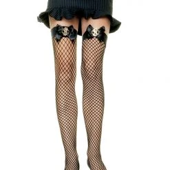 Leg Avenue Industrial Net Thigh Highs + $ Halloween Hosiery