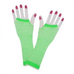 Wicked 80's Net Gloves Neon Green Long