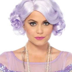 Leg Avenue Womens Leg Ave, Pastel Curly Bob Wig, Lavender