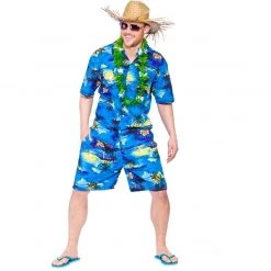 Wicked Male Costumes Hawaiian Party Guy, Blue Palm