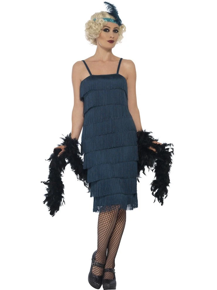 Smiffys Flapper, Teal Female Costumes 1 Smiffys Flapper, Teal Female Costumes