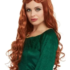 Smiffys Womens Medieval Goddess Wig, Auburn