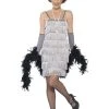 Smiffys Female Costumes Flapper, Silver