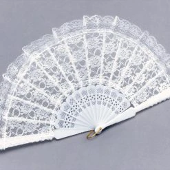 Bristol Boas, Fans & Parasols Fan, Lace White