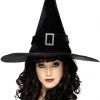 Smiffys Witches Hat, Diamante Buckle Halloween Hats