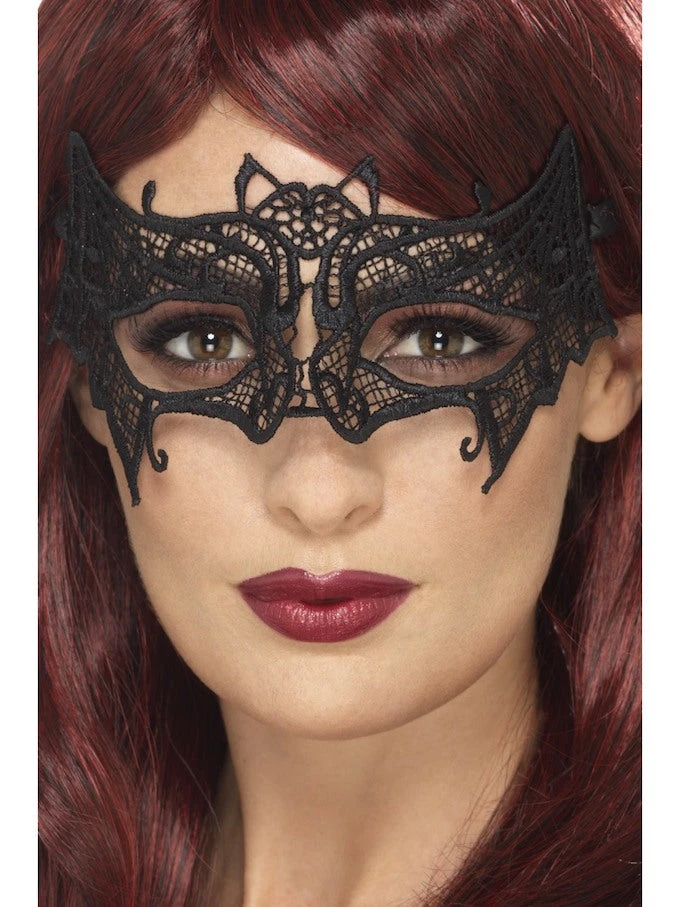 Smiffys Filigree, Lace Bat Mask 1 Smiffys Filigree, Lace Bat Mask