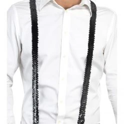 Smiffys Clown & Circus Sequin Braces, Black