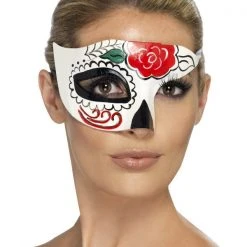 Smiffys Halloween Masks Day-Dead Half Eye Mask