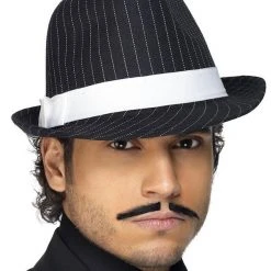 Smiffys Trilby, White Pinstripe