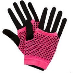 Wicked 80's Net Gloves, Neon Pink 1980's & 90's