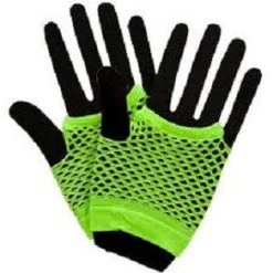 Wicked 1980's & 90's 80's Net Gloves, Neon Green