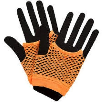 Wicked 80's Net Gloves, Neon Orange 1 Wicked 80's Net Gloves, Neon Orange