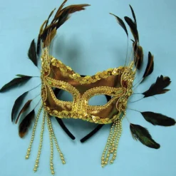 Bristol White Feathered Mask Masquerade