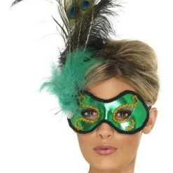 Smiffys Emerald Peacock Eyemask Masquerade