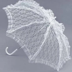 Bristol Boas, Fans & Parasols Parasol, White Lace