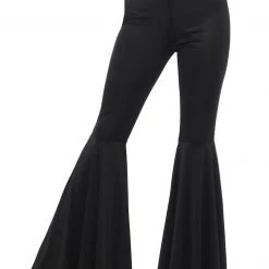Smiffys Flared Ladies Trousers, Black Female Costumes