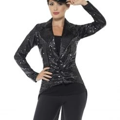 Smiffys Sequin Tailcoat, Black