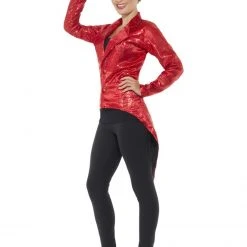 Smiffys Sequin Tailcoat, Red